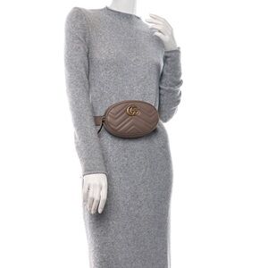 Calfskin Matelasse GG Marmont Belt Bag 75 30 Porcelain Rose